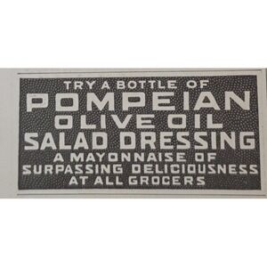 1916 Pompeian Olive Oil Advertising Print x 2 - The Standard Imported